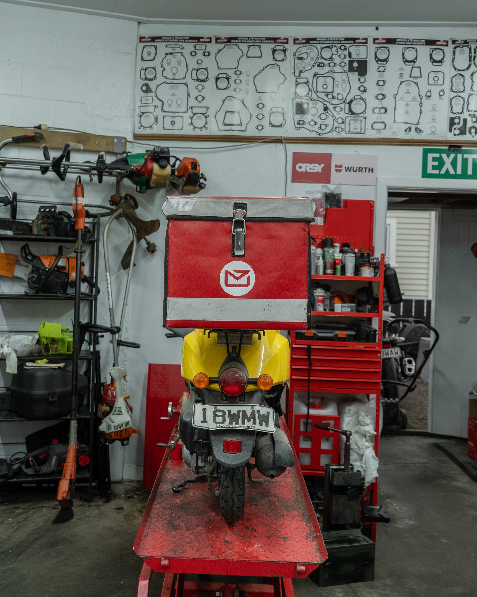 A New Zealand Post delivery scooter, photographed for a client shoot.